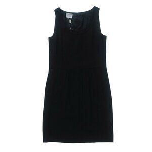 Akris Punto Black Pleated Sleeveless Cocktail Sheath Dress Women's Size US8 BNWT